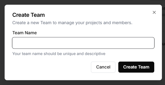Create Team Create Team