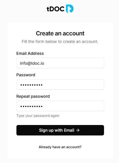 Sign up form Sign up form